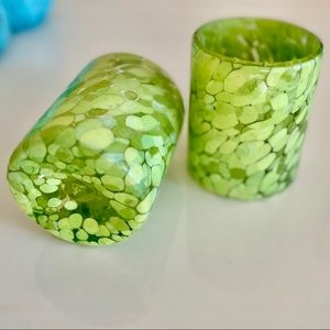 Set of 2 handblown handcrafted lowball glasses